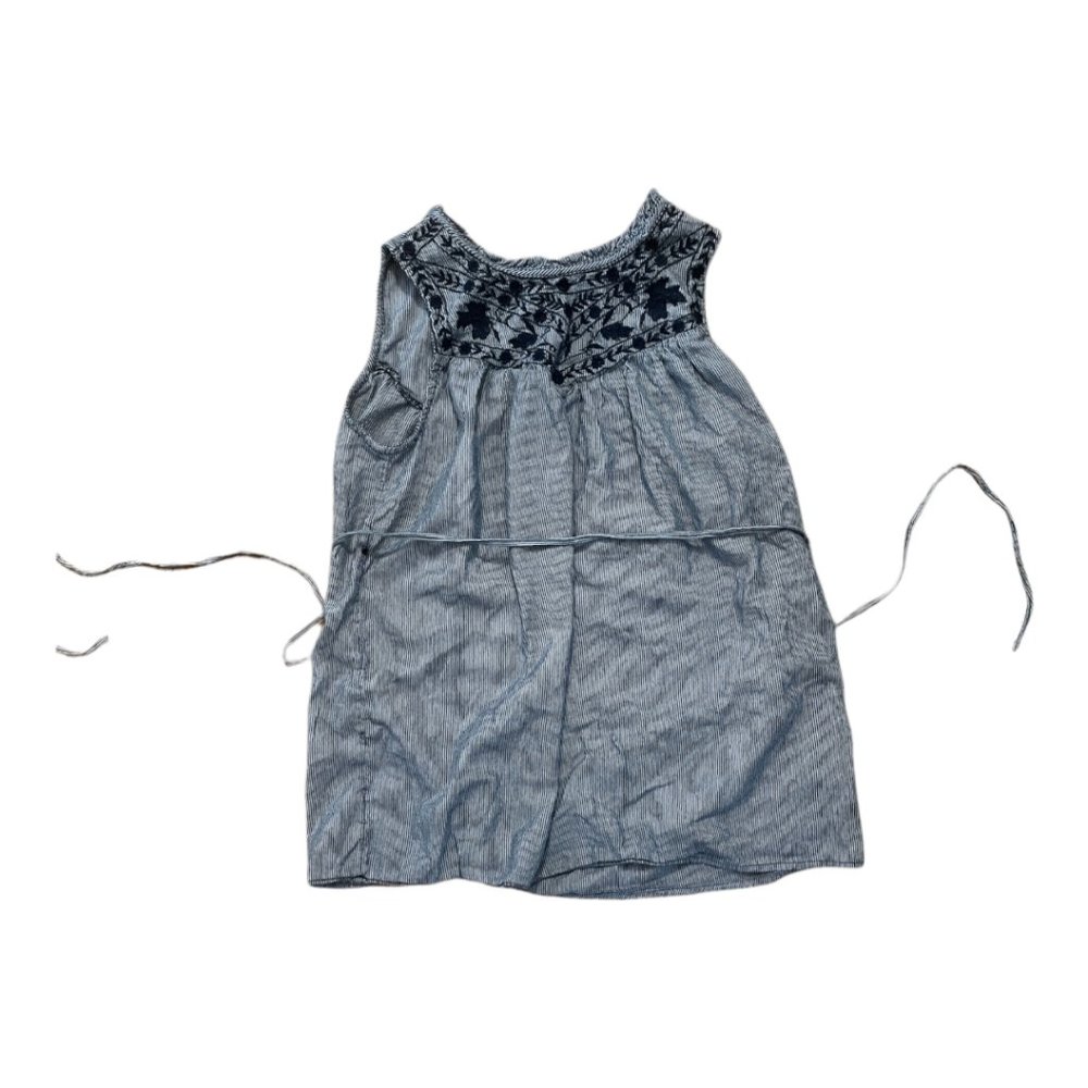 Motherhood Maternity striped and embroidered sleeveless blouse size medium